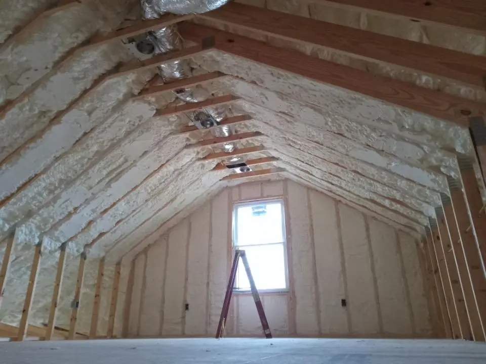 Spray foam roofing application for Crawl Space Insulation project in Haysville